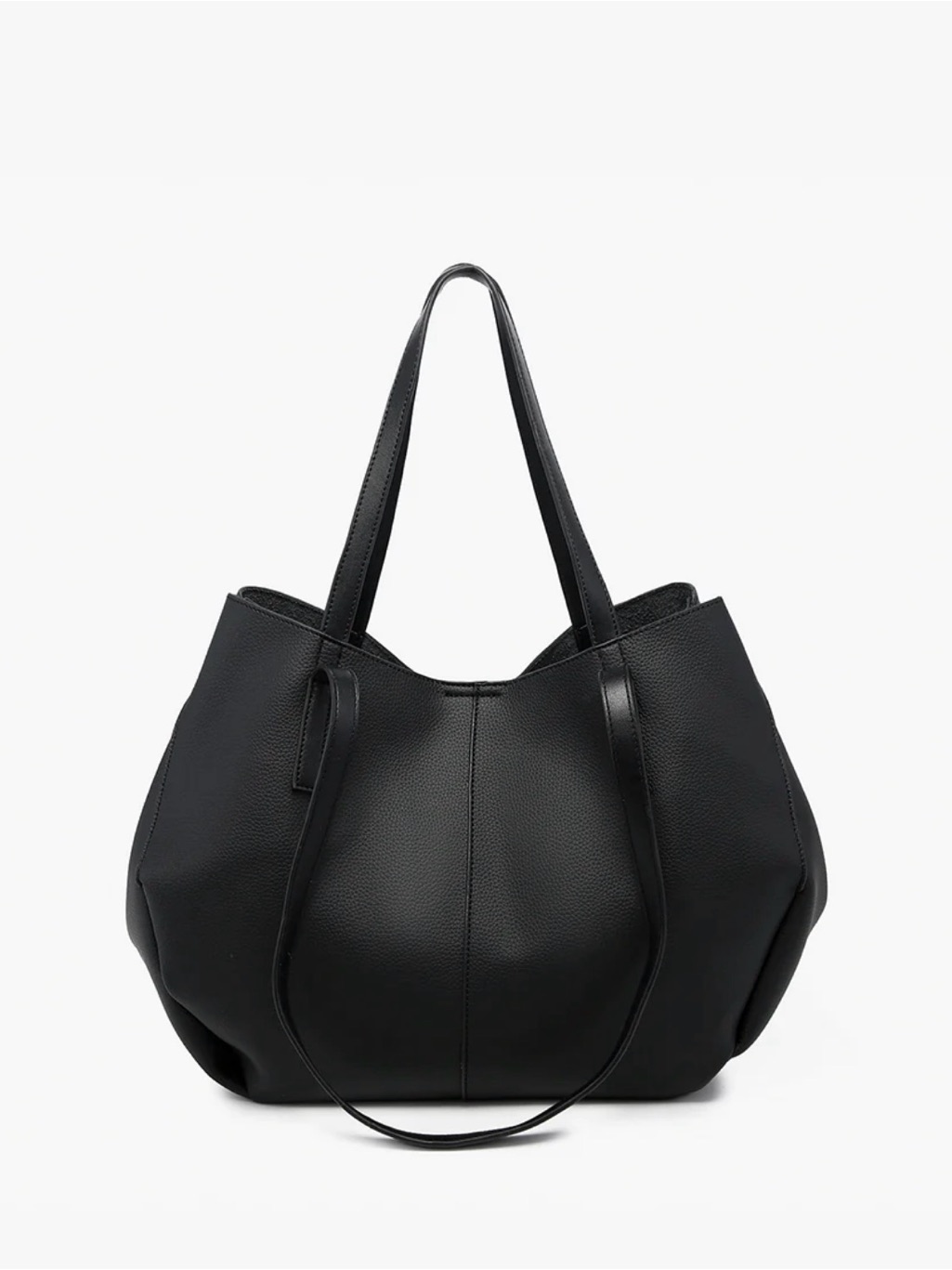 Viola Castellani Classic Black Leather Tote Bag